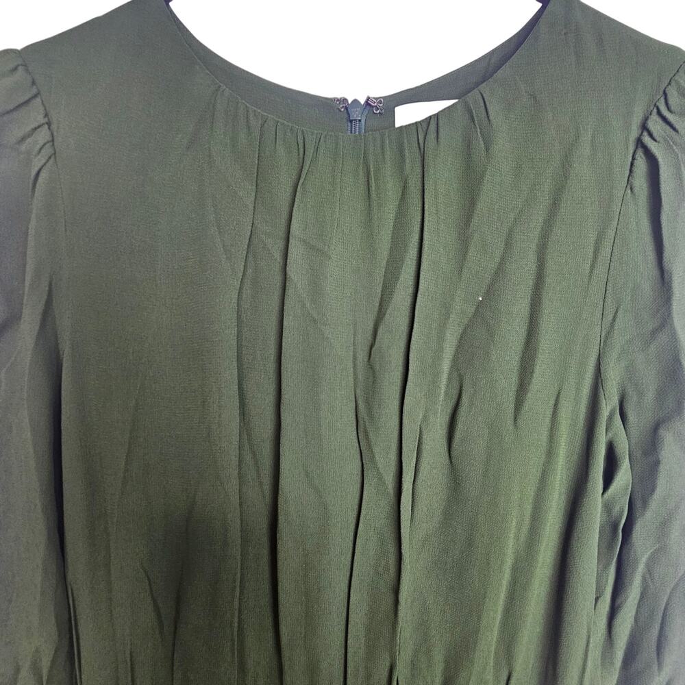 Reformation Womens Sabra Pleated Midi Dress Sz 6 Fern Green Teachercore Academia - Picture 3 of 10
